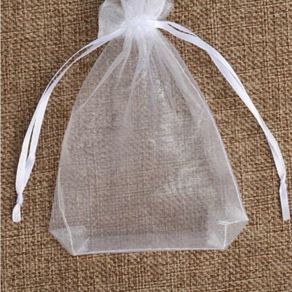Qty25 Organza Drawstring White Favor Bags NWOT - Picture 4 of 4